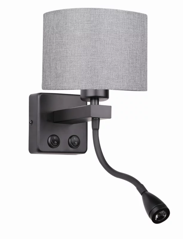Kinkiet ścienny Candellux Polo czarno-szary 2 x E27 x 40W IP20 wym: 44 x 18 x 22 cm – 1 szt.