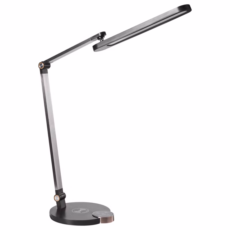 Lampa biurkowa LED Caroy Z ładowarką indukcyjną Czarny 1 szt.