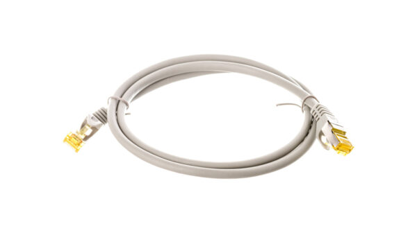 Kabel krosowy patchcord S/FTP (PiMF) kat.6A LSZH szary 1m 91585