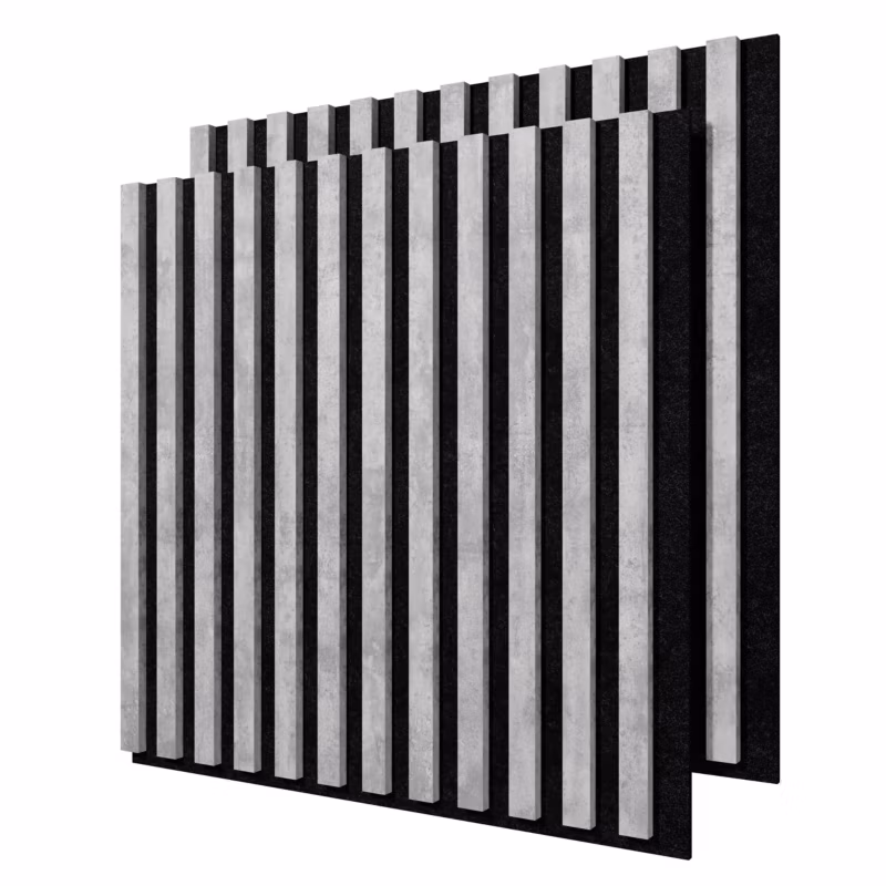 Lamele ścienne na czarnym filcu Stegu Linea Acoustic Proline, szare 60,5X60,5 panele akustyczne zestaw 2 szt.