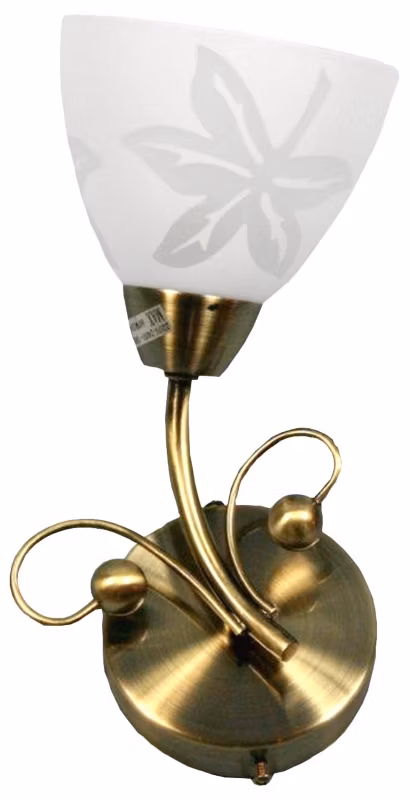 Kinkiet ścienny Candellux Leila mosiądz-biały 1 x E14 x 40W IP20 wym: 27 x 12 x 16 cm – 1 szt.