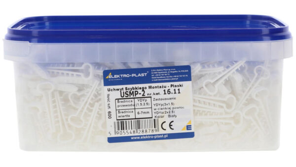 Uchwyt szybkiego montażu – płaski USMP-2 BOX YDYp 2×2,5mm 3×1,0mm 3×1,5mm 16.11 /600szt./