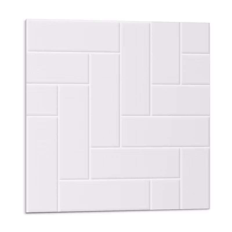 Kafelki samoprzylepne Wallfluent 20×20 cm Geometryczna jodełka w ceglanej tonacji 20 szt.