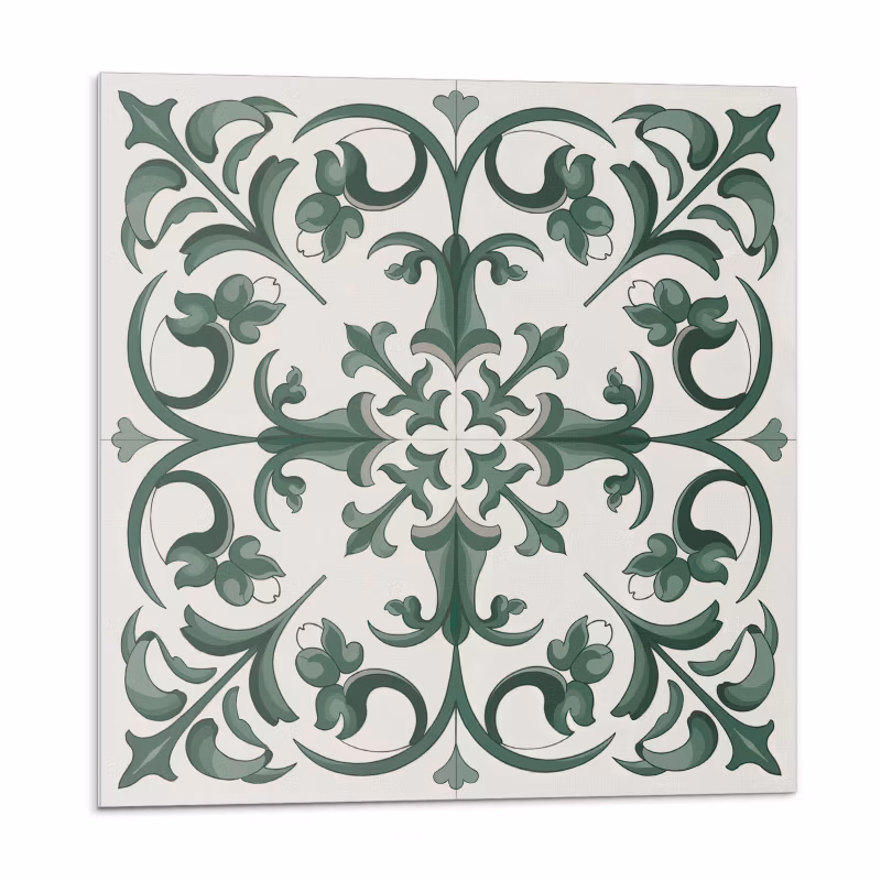 Kafelki samoprzylepne Wallfluent 20×20 cm Kwiatowy wzór w otoczeniu roślin 20 szt.