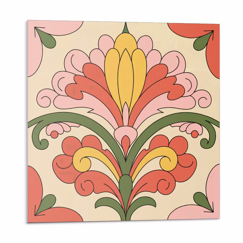 Kafelki samoprzylepne Wallfluent 30×30 cm Dekoracyjny wzór kwiatowy 9 szt.