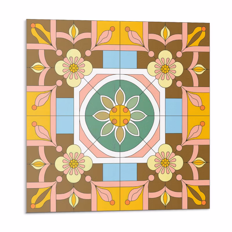 Kafelki samoprzylepne Wallfluent 50×50 cm Kwiatowy design 4 szt. 4070095576717