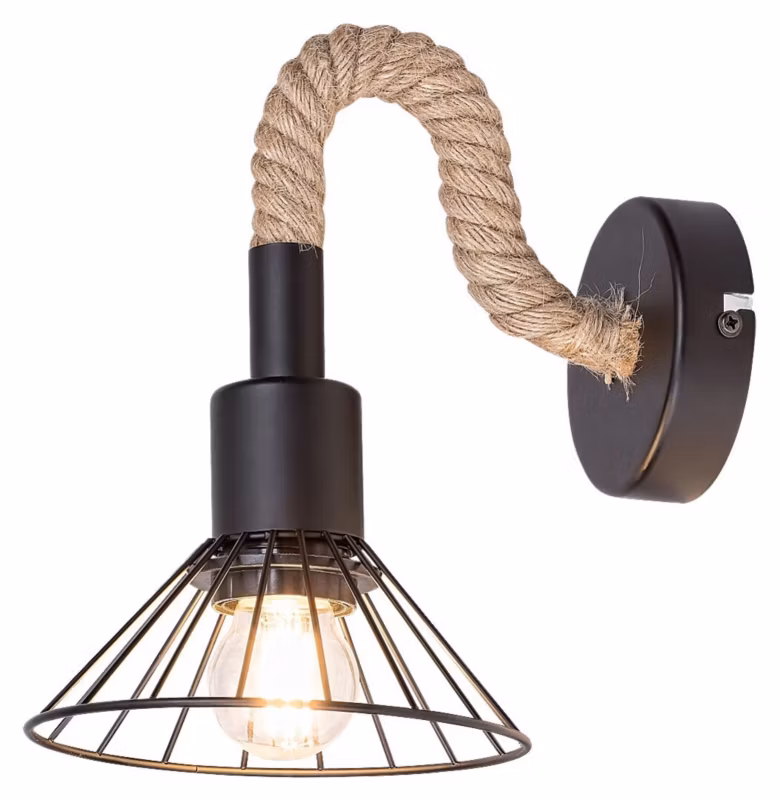 Kinkiet ścienny Rabalux Daryl czarny boho 1 x E27 x IP20 wym: 22 x 15 x 21,5 cm – 1 szt.