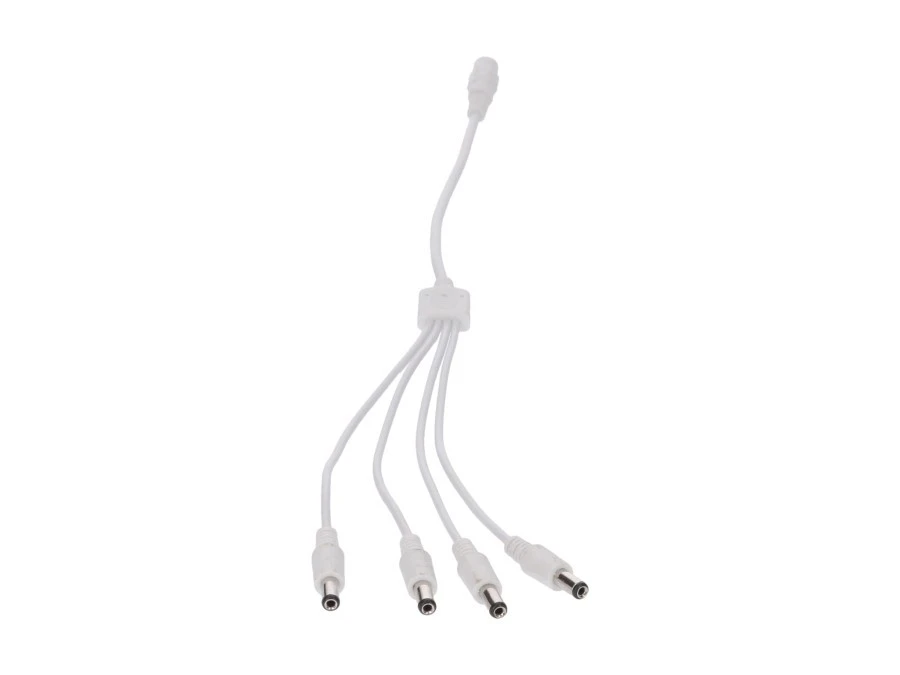Rozgałęźnik DC 5.5X2.1 4W‑1G biały 32cm 22/20awg