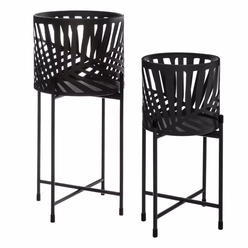 Kwietnik Atmosphera Metalowy Czarny 25×54 cm 19×45 cm 2 szt.