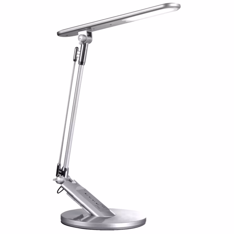Lampa biurkowa Polux Optimum srebrno-chromowana LED 7W 3000K-6000K 400lm IP20 wym: 45 x 18.5 x 32 cm tworzywo sztuczne – 1 szt.