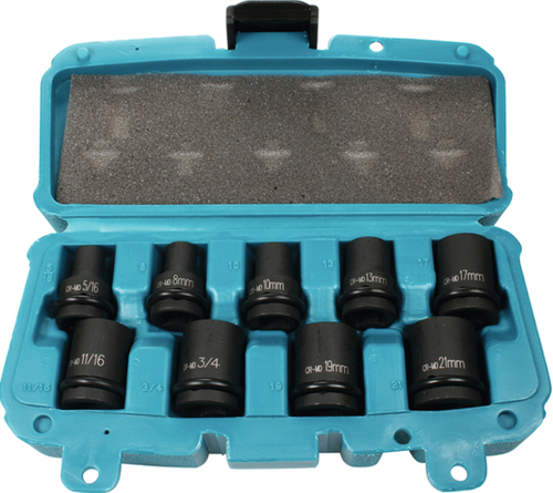 Zestaw nasadek udarowych 1/2″ calowych i metrycznych CR-M 9 sztuk P46953 Makita