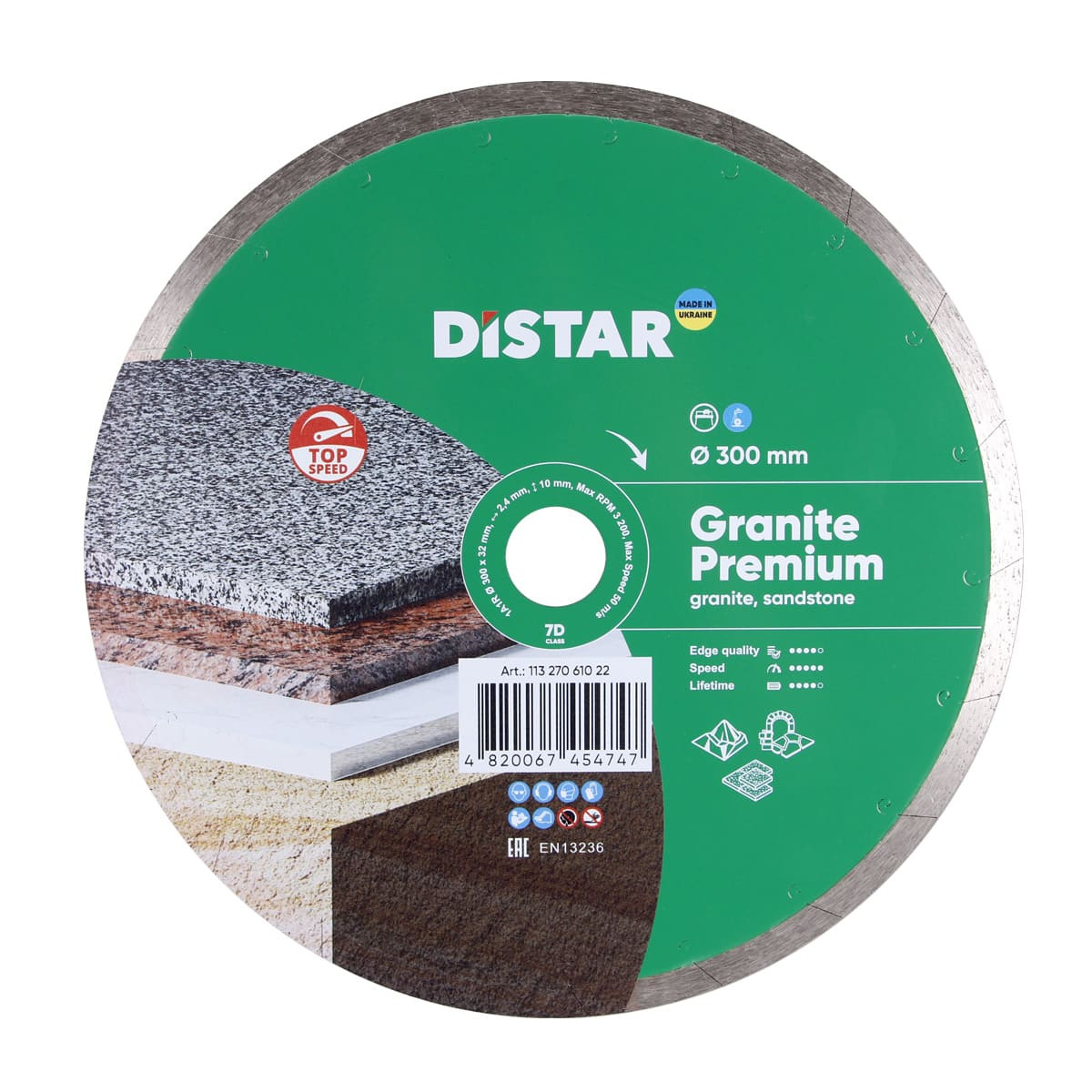 Tarcza diamentowa Granite Premium 1A1R 300×2,4x10x32 Distar 11327061022