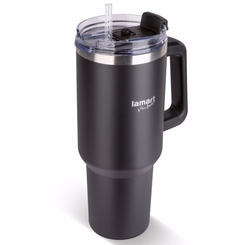 Kubek Termiczny Lamart LT4088 Ze Słomką Czarny 1200ml Stal Nierdzewna 1szt
