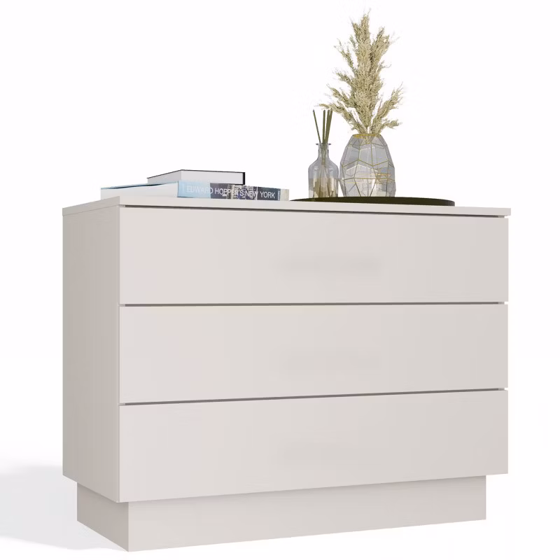 Komoda Topeshop AMBER 3S Szafka 3 Szuflady Do Sypialni Salonu Kaszmir Beż 85x66x40 cm 1 szt