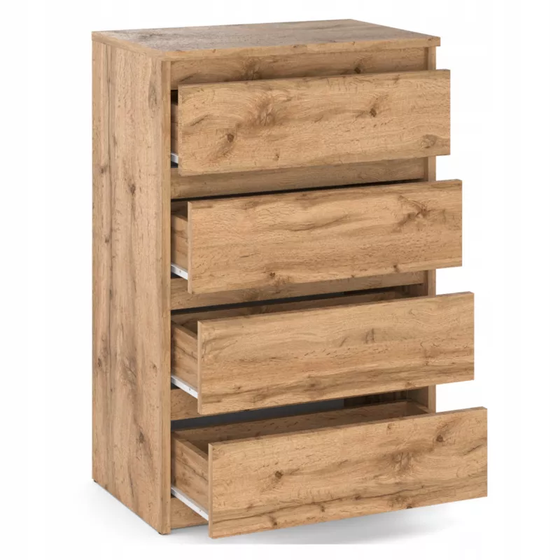 Komoda Z 4 Szufladami Stiv-Meble Dąb Wotan Szafka 60X33,5X92,5 Cm 1Szt.