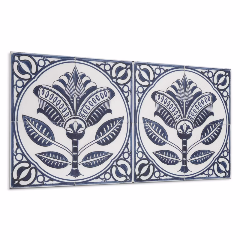 Kafelki samoprzylepne Wallfluent 60×30 cm Ceramiczny wzór florystyczny 6 szt.