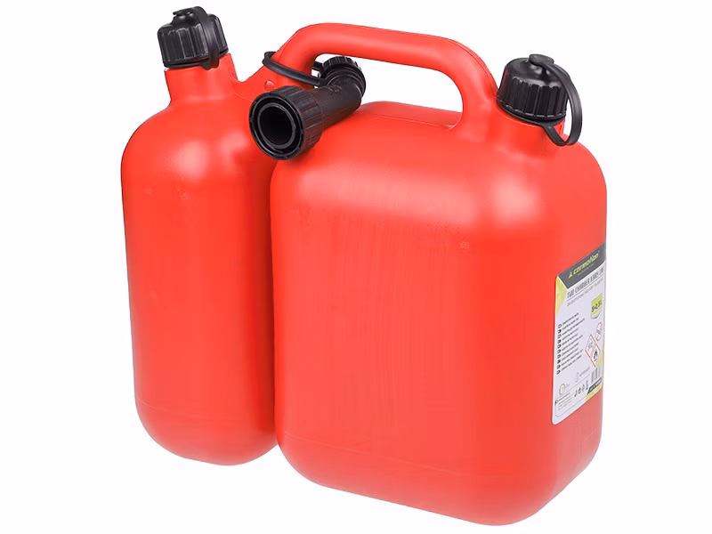 Kanister dwukomorowy na paliwo i olej, 5 plus 2.5L, 1 szt.