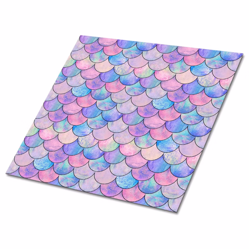 Kafelki samoprzylepne Tulup 30×30 cm Kolorowe rybie łuski 9 szt.