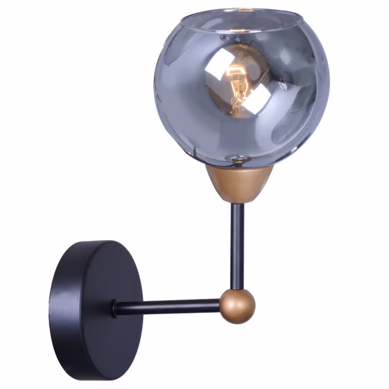 Kinkiet ścienny Polux Assaria czarno-złoty 1 x E14 x IP20 wym: 25,6 x 12 x 17,6 cm – 1 szt.