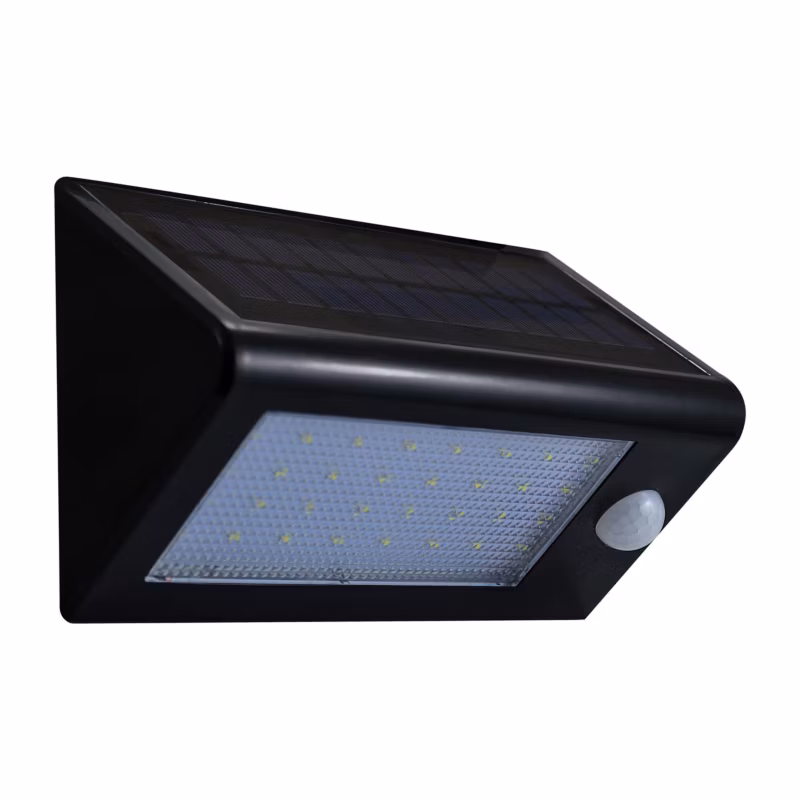 Kinkiet solarny z czujnikiem Polux Box czarny LED 5.5W 6400K 400lm IP44 wym: 12,5 x 7,5 cm tworzywo sztuczne – 1 szt.