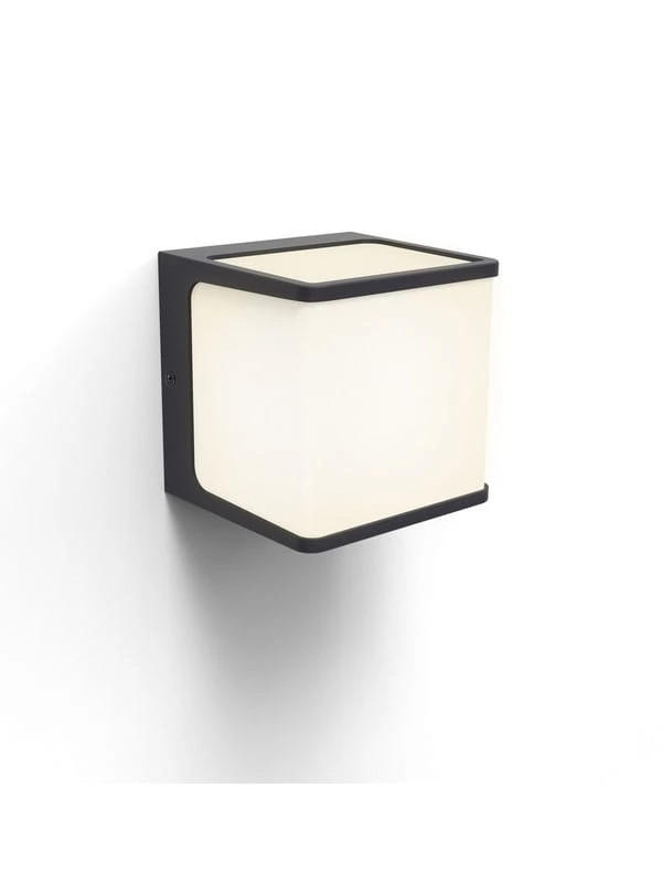 Kinkiet ścienny zewnętrzny Lutec Telin antracyt LED 15W 3000K 800lm IP54 wym: 10 x 11 x 11 cm aluminium – 1 szt.