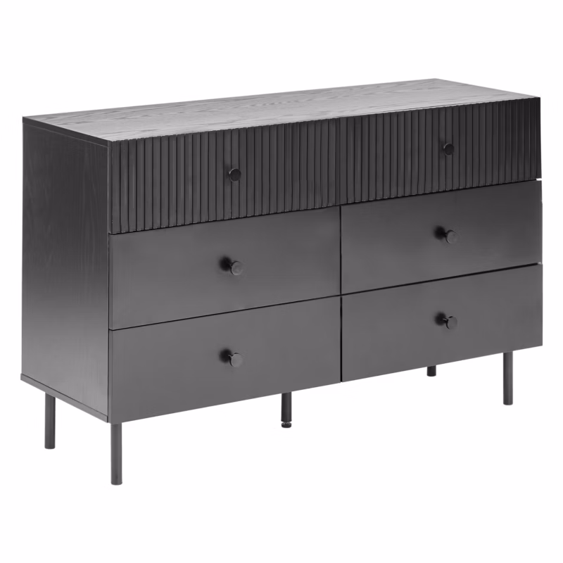Komoda 6 szuflad Coventry Czarny 1 szt.