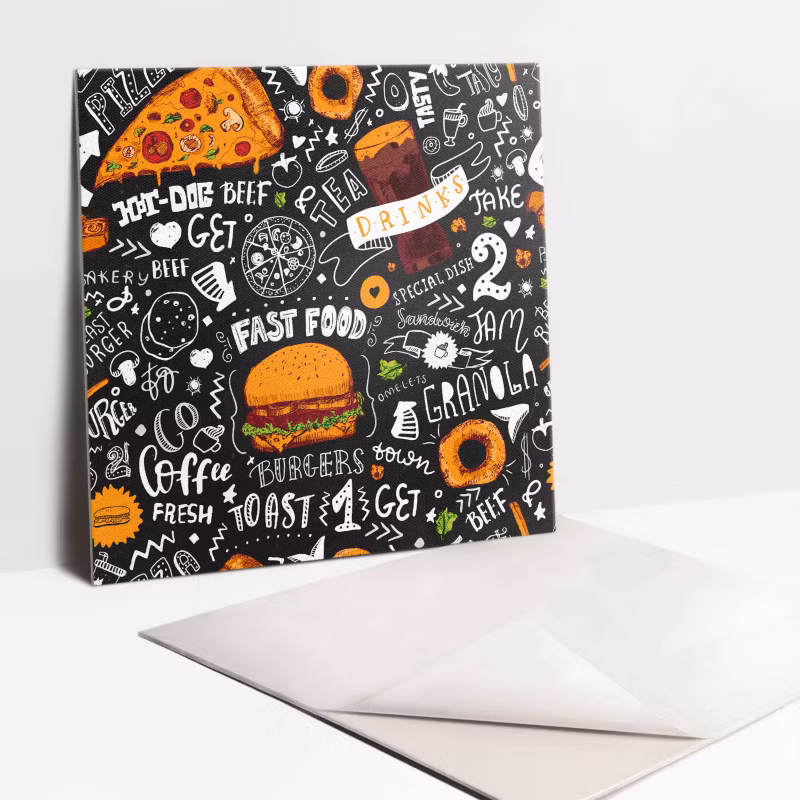 Kafelki samoprzylepne Tulup 30×30 cm Rysunkowe jedzenie fast food 9 szt.