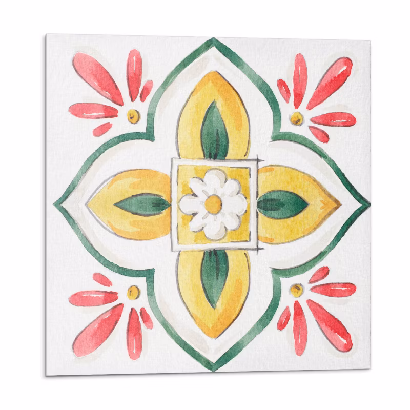 Kafelki samoprzylepne Wallfluent 50×50 cm Motyw florystyczny z ramką 4 szt.