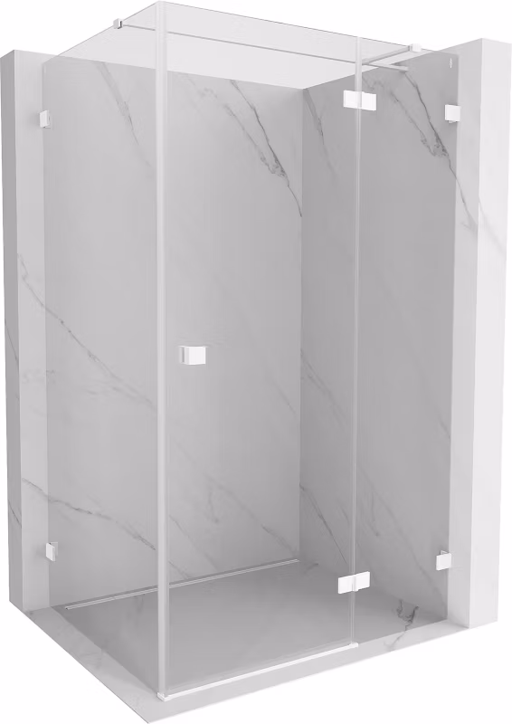 Kabina prysznicowa uchylna Mexen Lunar T biała 135×90 cm 1 szt.