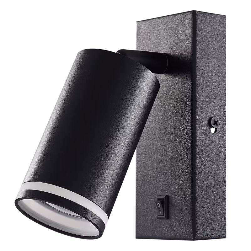 Kinkiet ścienny LED MasterLED Ring GU10 14cm IP20 ruchomy czarny matowy 1 szt.