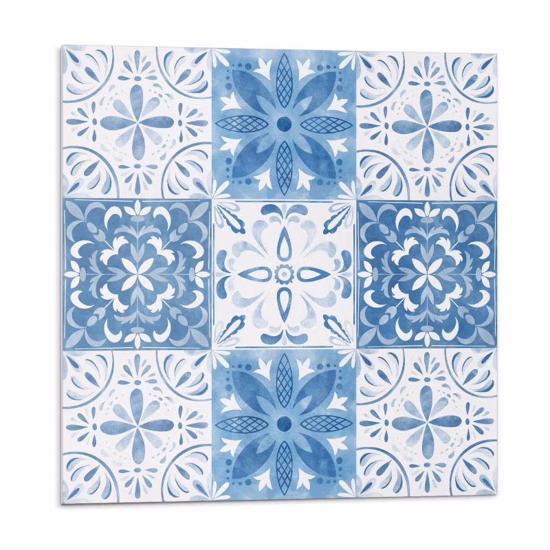 Kafelki samoprzylepne Wallfluent 20×20 cm Motyw kwiatowy w stylowych kafelkach 20 szt.