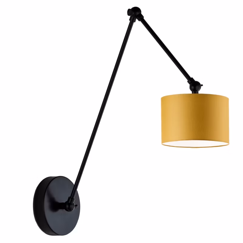 Kinkiet Volta Light Factory Soul Czarny/Musztardowy Abażur 1xE27 1szt.
