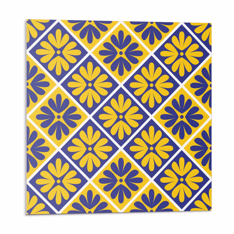 Kafelki samoprzylepne Wallfluent 50×50 cm Romby z kwiatowym motywem 4 szt.