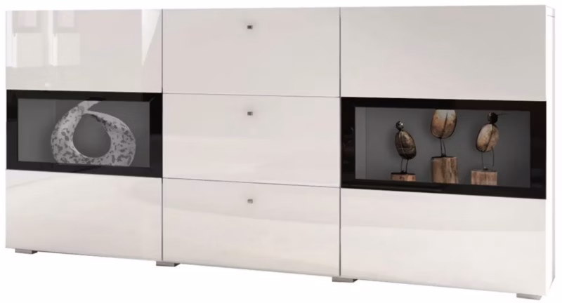Komoda HELVETIA BAROS 2D3S 132 biała połysk 1 szt.