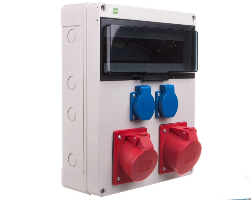 Rozdzielnica budowlana RS‑12 12‑mod. 2x2P+Z, 16A/5P, 32A/5P, IP44 bez zabezpieczeń 6210‑00
