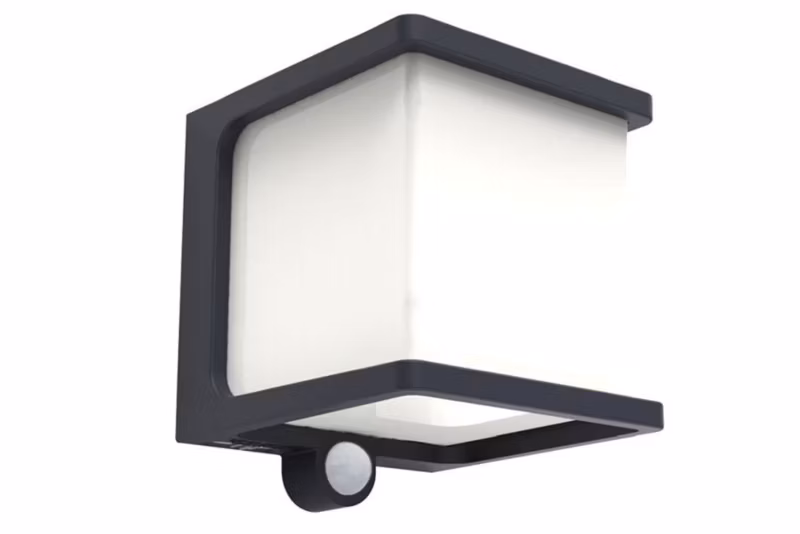 Kinkiet solarny z czujnikiem Lutec Doblo antracyt LED 8W 4000K 500lm IP54 wym: 11 x 11 x 12,9 cm aluminium – 1 szt.