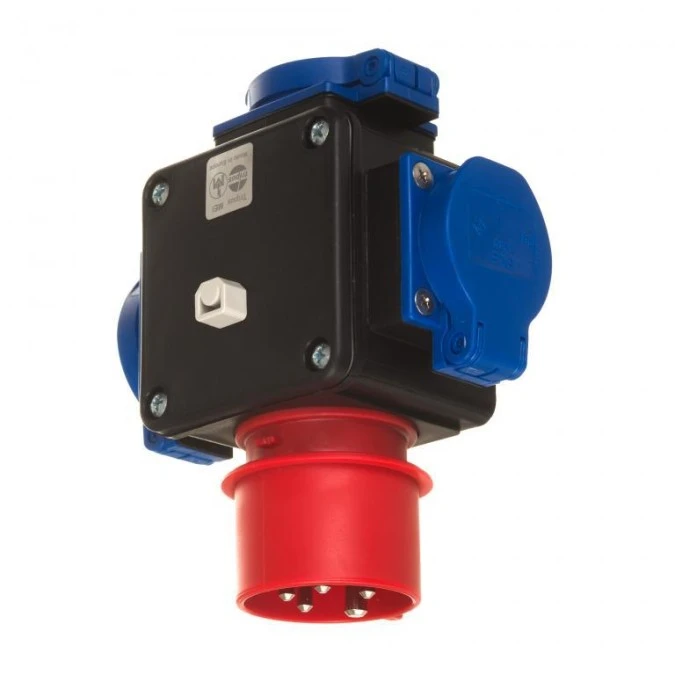 Rozdzielacz siłowy wtyk CEE 16A/5P/400V ‑ 3x 2P+Z 16A IP44 20P3165