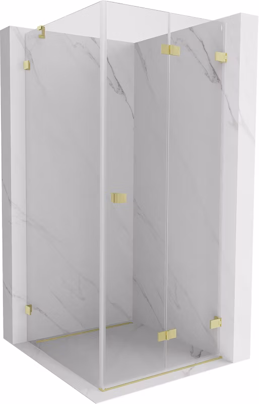 Kabina prysznicowa składana Mexen Lunar-F złota 90×90 cm 836-090-090-55-00-P 1 szt.