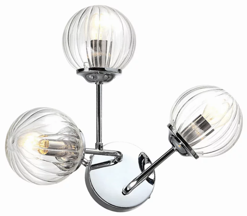 Kinkiet ścienny Candellux Best chromowany przezroczysty 3 x E14 x 40W IP20 wym: 30 x 42 x 20 cm – 1 szt.