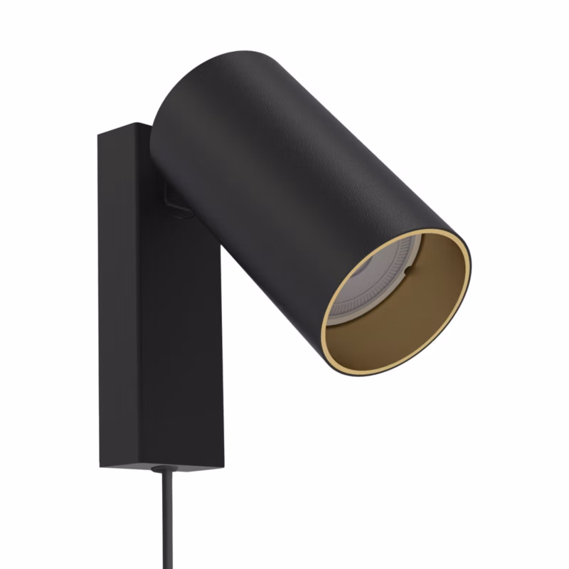 Kinkiet Nowodvorski Lighting Mono czarny-mosiądz-złoty 1 x GU10 x 10W IP20 wym: 19,5 x 12 cm – 1 szt.