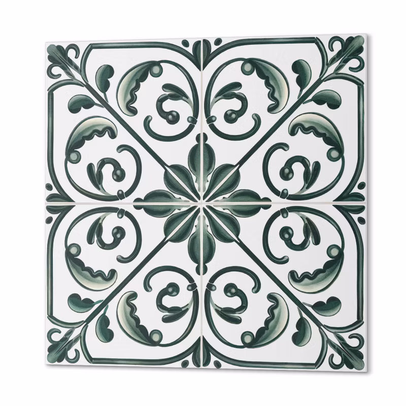 Komplet Kafelków PCV ArtPrintCave 30×30 cm Wzór roślinny z ornamentami 9 szt.