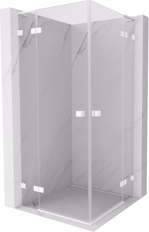 Kabina prysznicowa Mexen Lunar L Duo uchylna 90 x 90 cm transparent biała 1 szt.