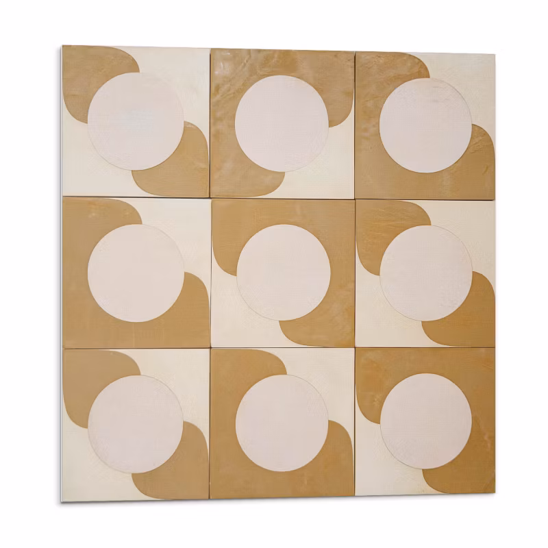 Kafelki samoprzylepne Wallfluent 20×20 cm Motyw kół i łuków w geometrycznym stylu 20 szt.