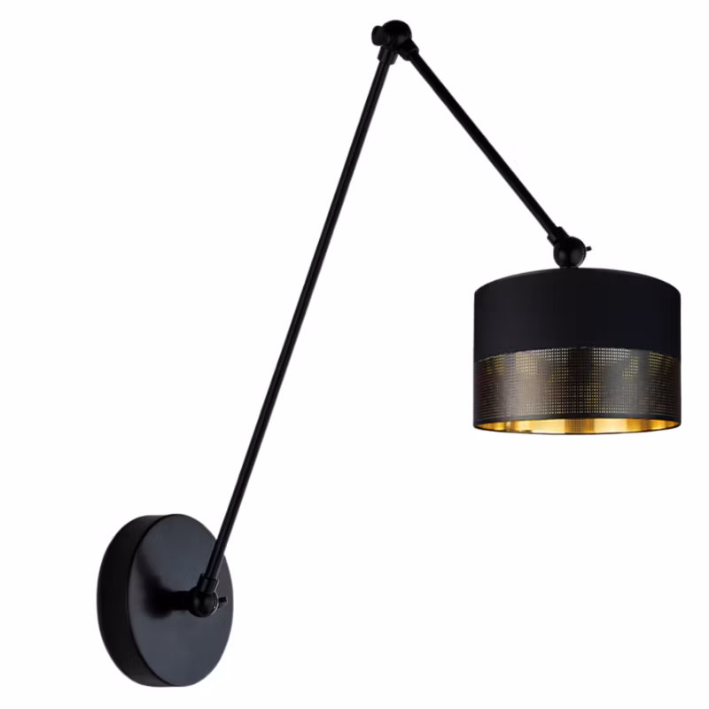 Kinkiet Volta Light Factory Soul Czarny/Czarny ze złotem Abażur 1xE27 1szt. 5903628755794