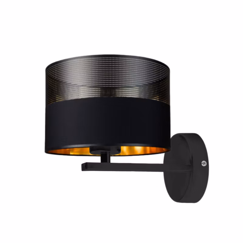 Kinkiet Volta Light Factory Simple Czarny/Czarny ze złotem Abażur 1xE27 1szt. 5903628519952