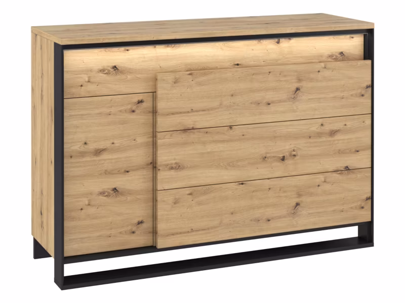 Komoda MIRJAN 24 Quant QA-08 z oświetleniem dąb artisan / czarny 1 szt.