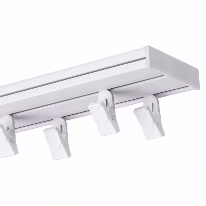 Karnisz sufitowy Naokienko pcv 590cm podwójny z białą szyną sufitową dwutorową 1 kpl.