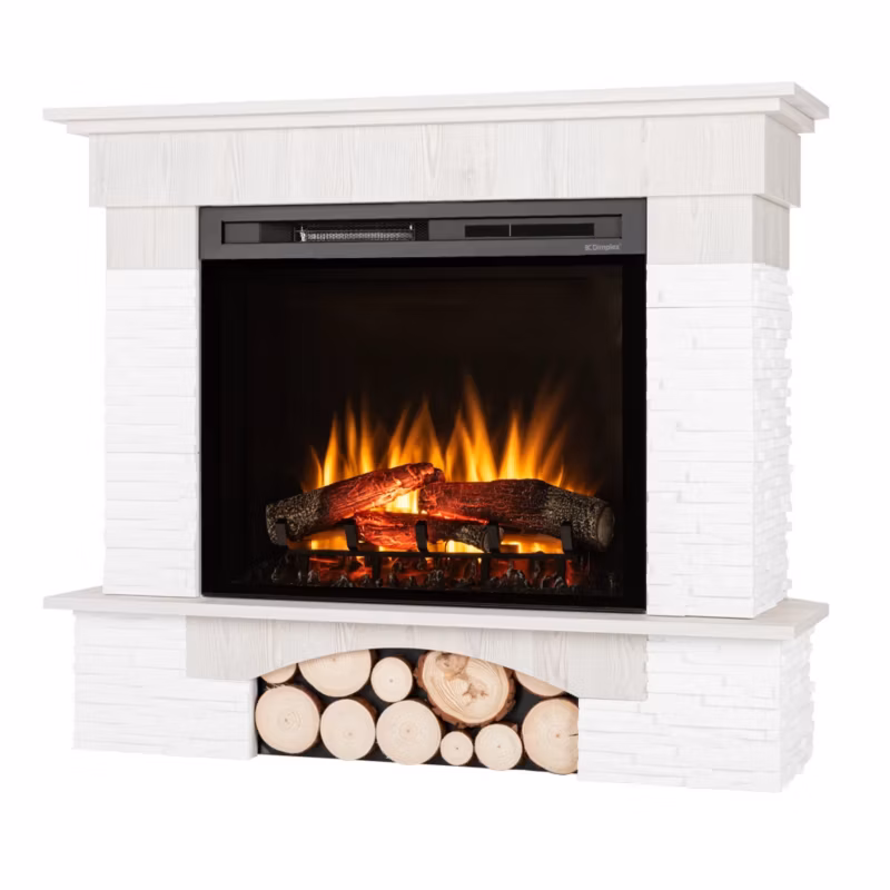Kominek elektryczny Warmtec Porto narożny 28″ XHD 1400W funkcja ogrzewania biała sosna 1 szt.