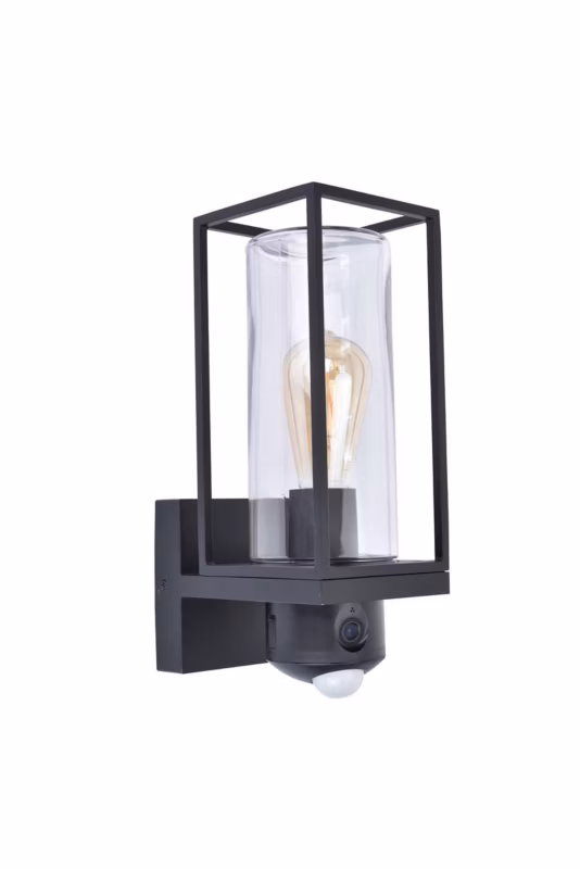 Kinkiet zewnętrzny z czujnikiem Lutec Flair czarno-biały 1 x E27 x 40W IP44 wym: 32,6 x 12 x 17,2 cm – 1 szt.