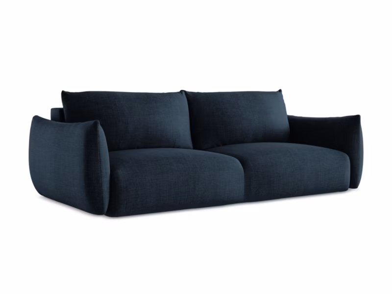 Kanapa 3-osobowa z funkcją spania LaMiaSofa SAVONA z tkaniny strukturalnej 230×105 cm królewski niebieski 1 szt.